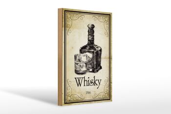 Panneau en bois 20x30cm 1866 Whisky Rétro 1