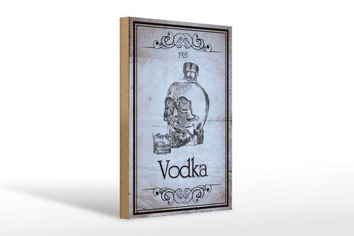 Holzschild 20x30cm 1925 Vodka Totenkopf