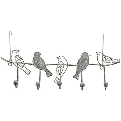 Barre à crochets « Oiseaux » en métal