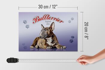 Panneau en bois chien 30x20cm Bull Terrier Angleterre 1850 4