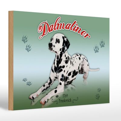 Cartello in legno cane 30x20cm Dalmata 1769 Francia