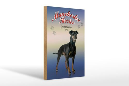 Holzschild Hund 20x30cm Manchester Terrier Großbritanien