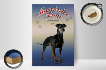 Panneau en bois chien 20x30cm Manchester Terrier Grande-Bretagne 2