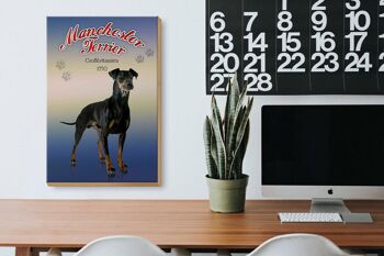 Panneau en bois chien 20x30cm Manchester Terrier Grande-Bretagne 3