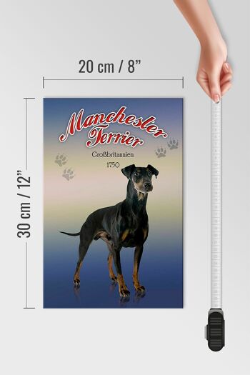 Panneau en bois chien 20x30cm Manchester Terrier Grande-Bretagne 4