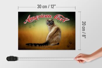 Panneau en bois chat 30x20cm décoration murale American Curl 4