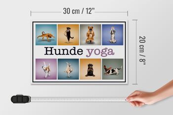 Panneau en bois chien 30x20cm chiens yoga panneau coloré 4
