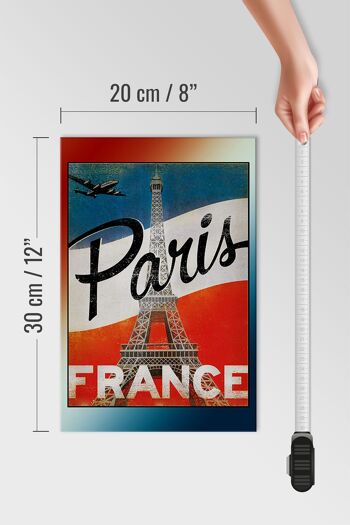 Panneau en bois Paris 20x30cm Tour Eiffel France décoration murale 4