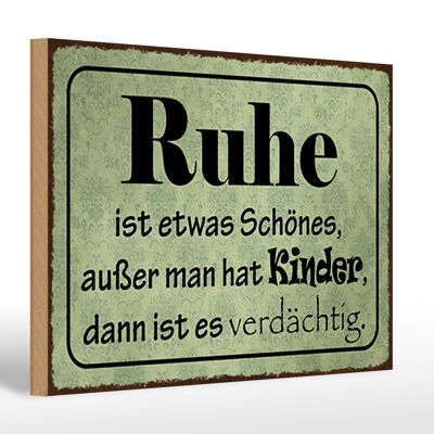 Holzschild Spruch 30x20cm Ruhe ist etwas schönes außer