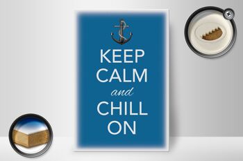 Panneau en bois disant 20x30cm Keep Calm and chill on 2