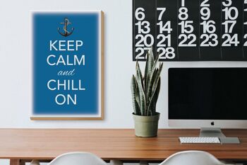 Panneau en bois disant 20x30cm Keep Calm and chill on 3