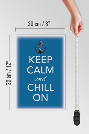 Panneau en bois disant 20x30cm Keep Calm and chill on 4