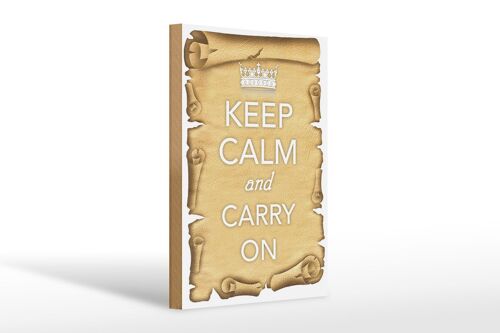 Holzschild Spruch 20x30cm Keep Calm and carry on