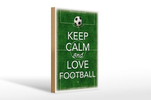 Holzschild Spruch 20x30cm Keep Calm and love Football