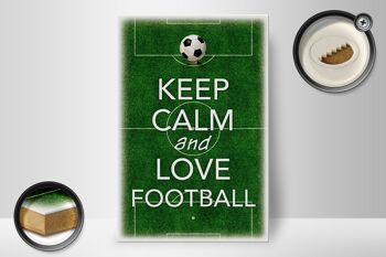 Panneau en bois disant 20x30cm Keep Calm and love Football 2