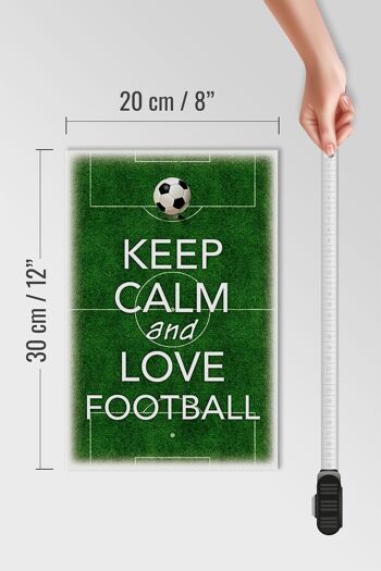 Panneau en bois disant 20x30cm Keep Calm and love Football 4