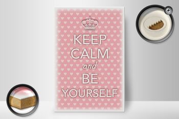 Panneau en bois disant 20x30cm Keep Calm and be yourself 2