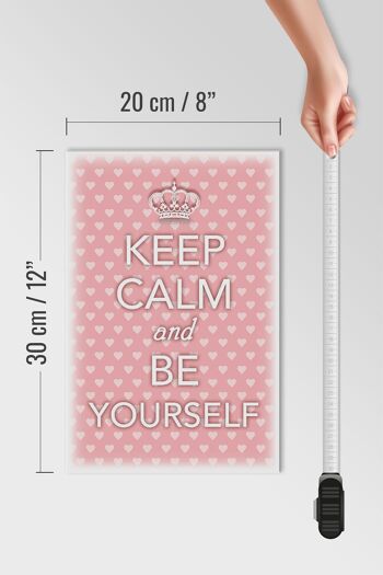 Panneau en bois disant 20x30cm Keep Calm and be yourself 4