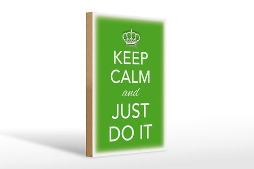 Holzschild Spruch 20x30cm Keep Calm and just do it