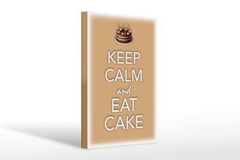 Panneau en bois disant 20x30cm Keep Calm and eat cake 1