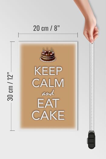 Panneau en bois disant 20x30cm Keep Calm and eat cake 4