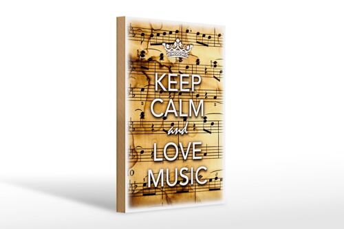 Holzschild Spruch 20x30cm Keep Calm and love music