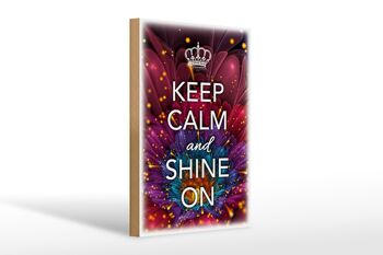 Panneau en bois disant 20x30cm Keep Calm and Shine On 1