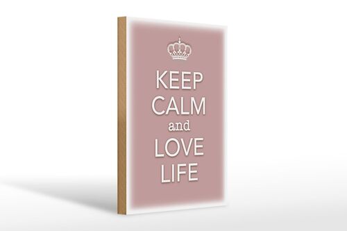 Holzschild Spruch 20x30cm Keep Calm and love life