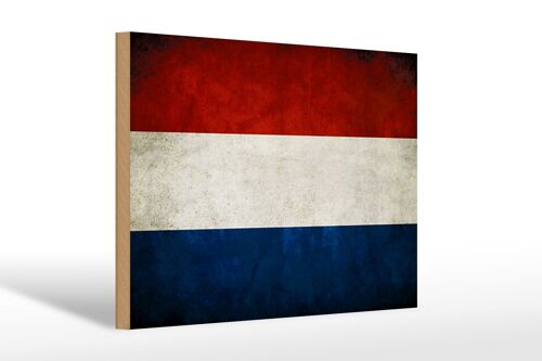 Holzschild Flagge 30x20cm Niederlande Holland Fahne