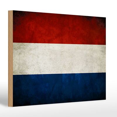 Holzschild Flagge 30x20cm Niederlande Holland Fahne