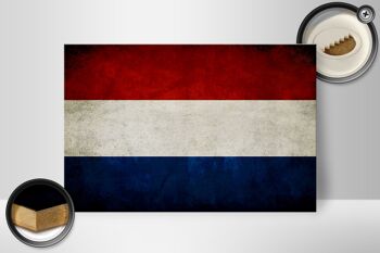 Drapeau en bois 30x20cm, drapeau des pays-bas et de la hollande 2