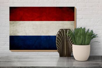Drapeau en bois 30x20cm, drapeau des pays-bas et de la hollande 3