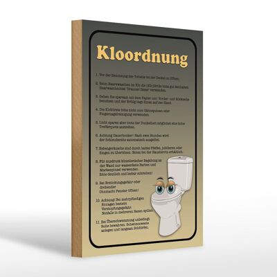 Holzschild Spruch 20x30cm Kloordnung Toilette WC Regeln