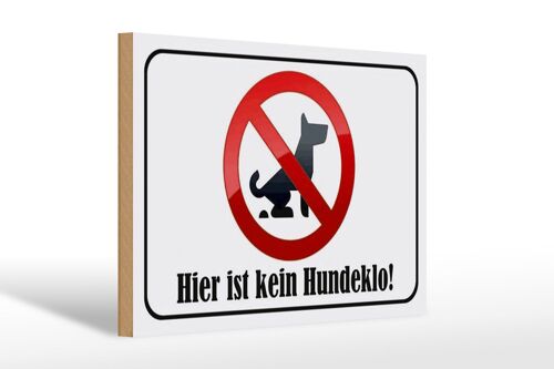 Holzschild Hinweis 30x20cm hier ist kein Hundeklo