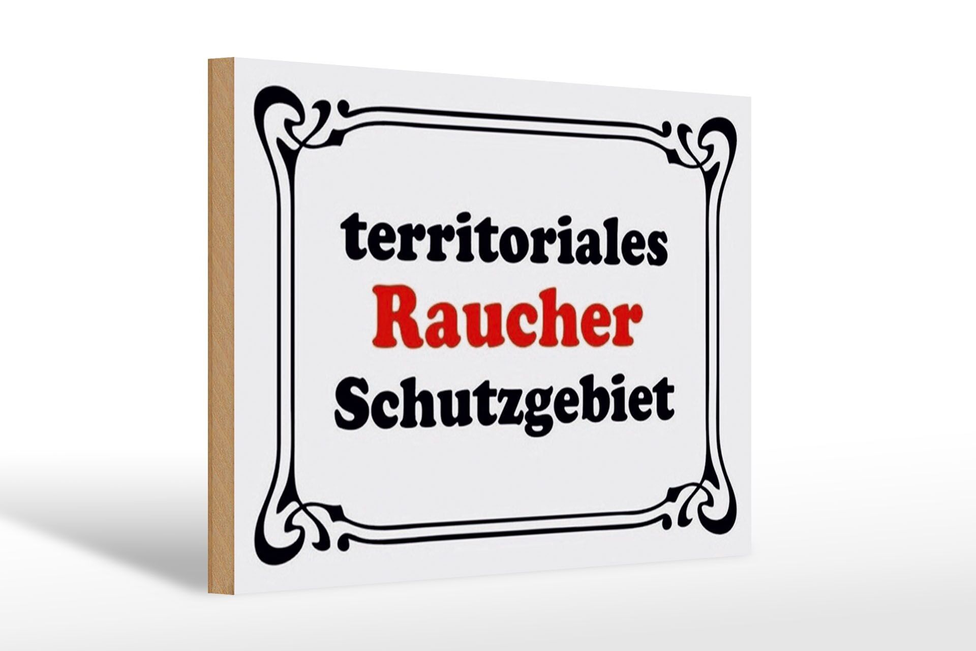 Cartello in legno avviso 30x20cm area riservata fumatori