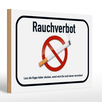 Cartel de madera que dice no fumar 30x20cm Mejor dejar el cigarrillo.