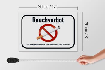 Panneau en bois interdisant de fumer 30x20cm. Mieux vaut laisser la cigarette. 4