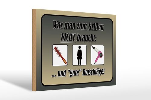 Holzschild Spruch 30x20cm was zum Grillen nicht braucht