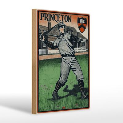 Cartello in legno retrò 20x30 cm Princeton Baseball