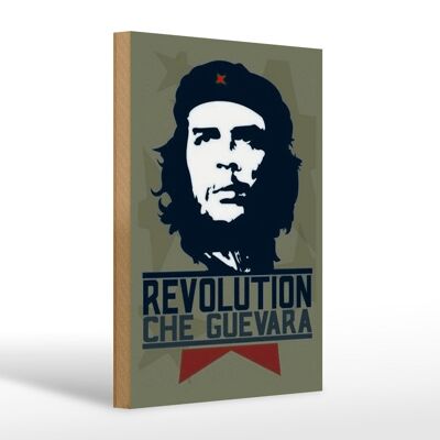 Cartel de madera retro 20x30cm Revolución Che Guevara Cuba