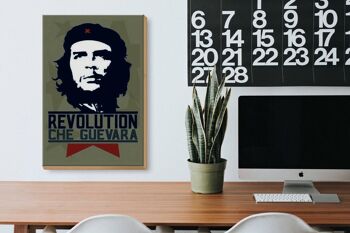Panneau en bois rétro 20x30cm Révolution Che Guevara Cuba 3