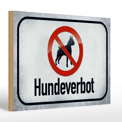 Holzschild Hinweis 30x20cm Hund Hundeverbot