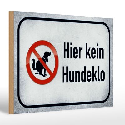 Wooden sign notice 30x20cm dog here no dog toilet