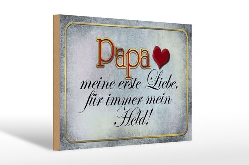 Holzschild Spruch 30x20cm Papa mein Held meine Liebe