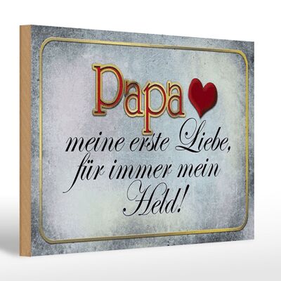 Holzschild Spruch 30x20cm Papa mein Held meine Liebe