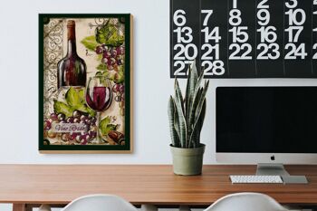 Panneau en bois art 20x30cm nature morte Vino Rosso vin rouge 3