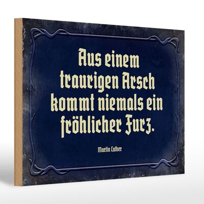 Holzschild Spruch 30x20cm aus einem traurigen Arsch kommt