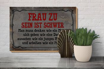 Panneau en bois disant 30x20cm Être une femme c'est difficile, il faut le faire 3
