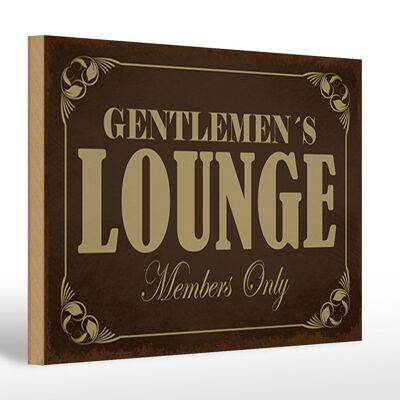 Cartello in legno 30x20 cm Membri della Gentelmen's Lounge