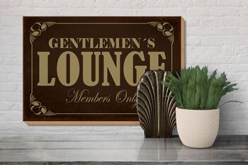 Panneau en bois 30x20cm Gentelmen's Lounge Members 3